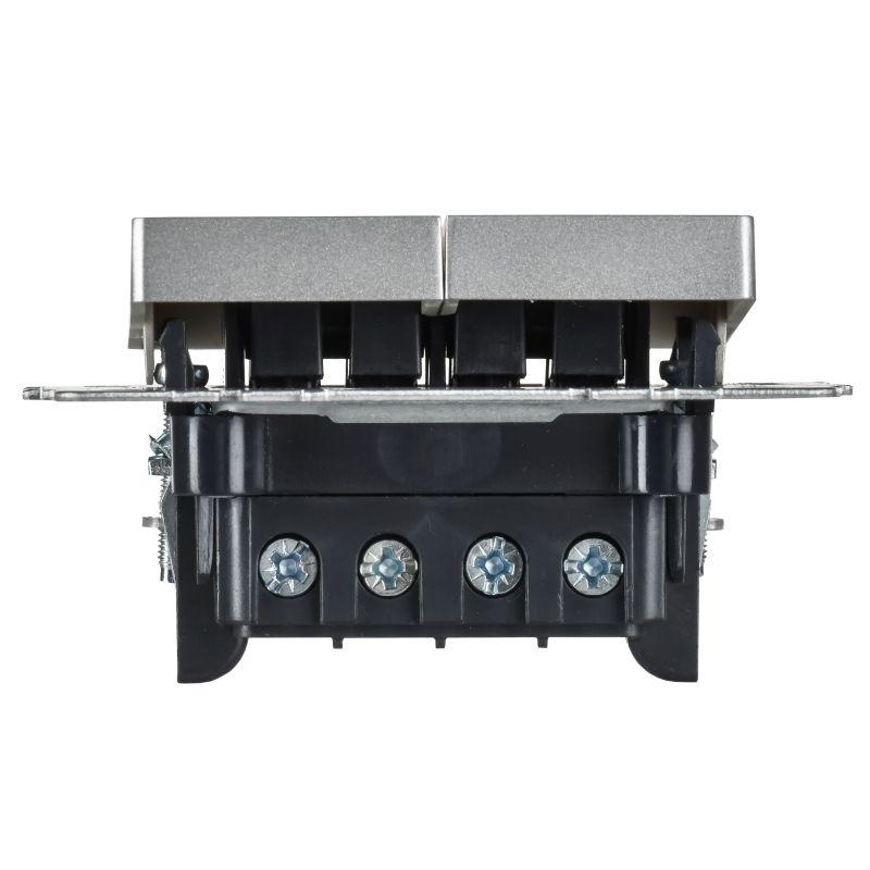 BRITE Выключатель 2-клавишный перекрестный 10А ВС10-2-3-БрА алюминий IEK