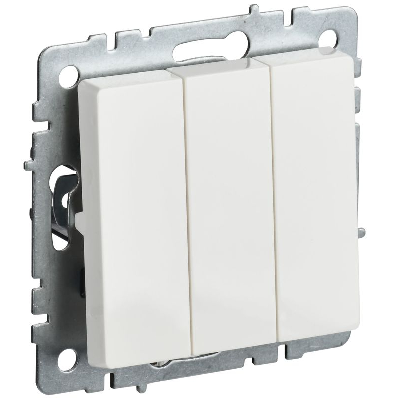 BRITE Выключатель 3-клавишный 10А ВС10-3-0-БрБ белый