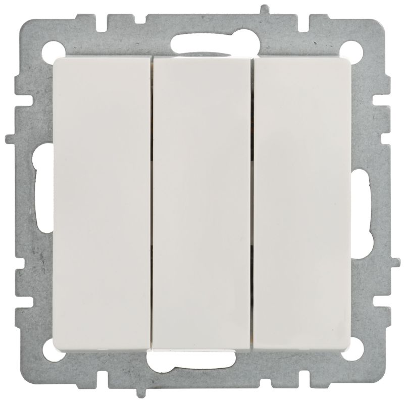 BRITE Выключатель 3-клавишный 10А ВС10-3-0-БрБ белый