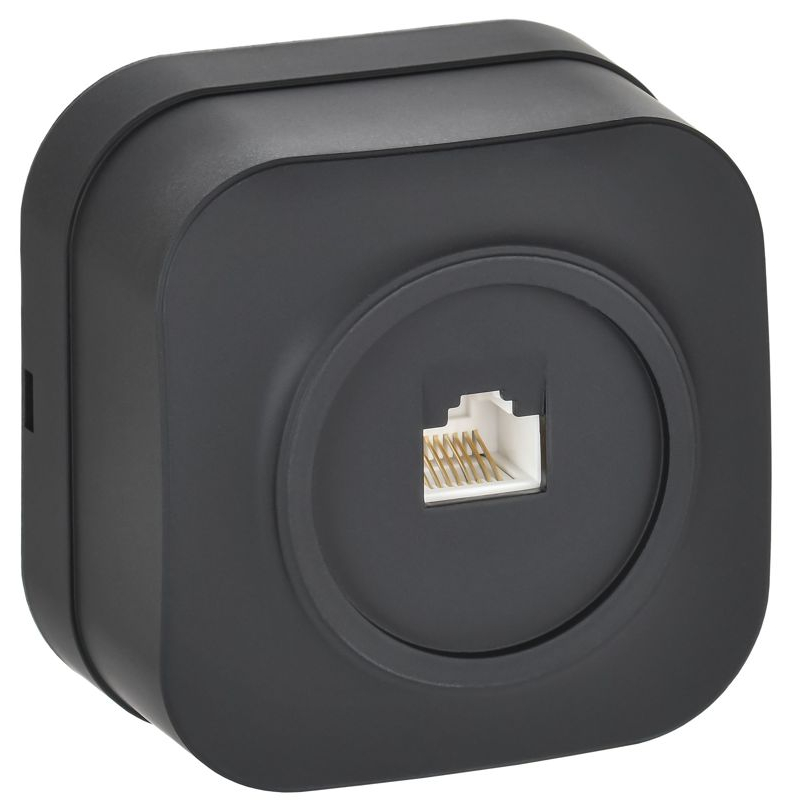 GLORY Розетка для открытой установки компьютерная RJ45 кат.5E РК10-ХЧм черный матовый IEK