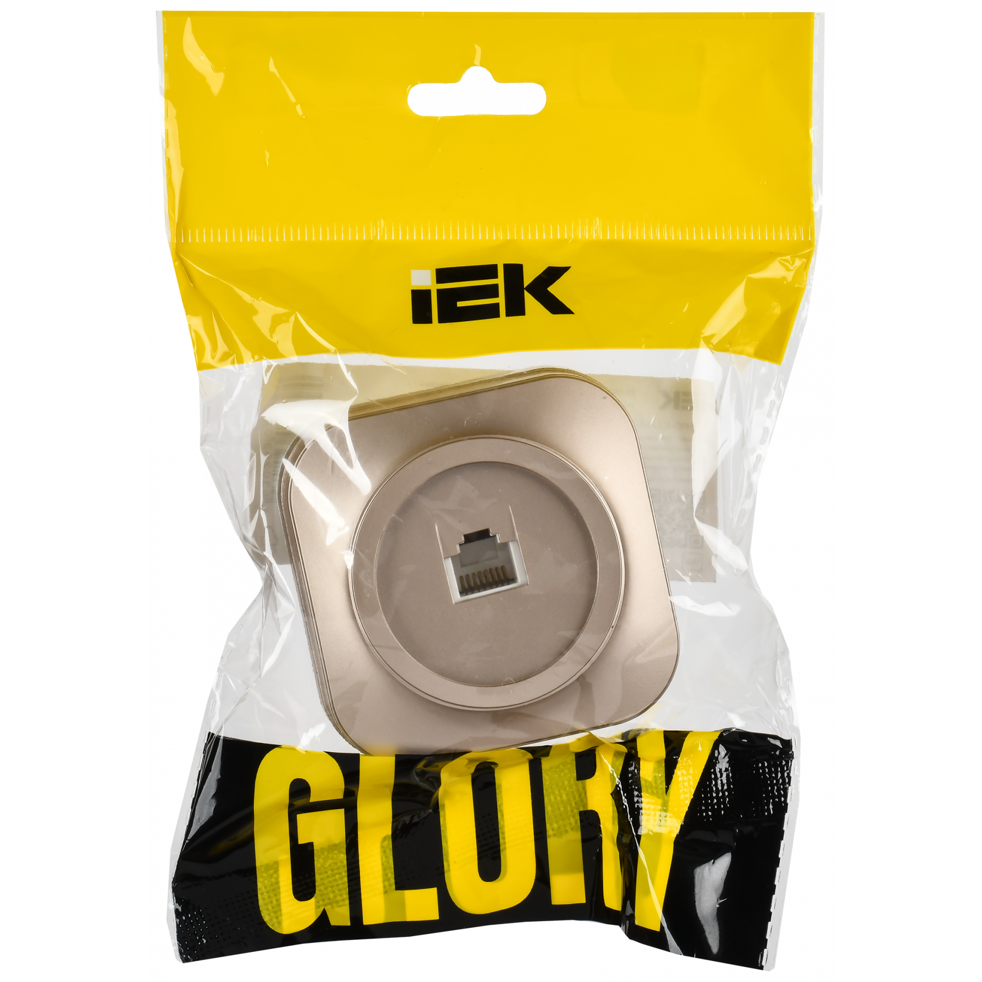 GLORY Розетка для открытой установки компьютерная RJ45 кат.5E РК10-ХШм шампань матовый IEK