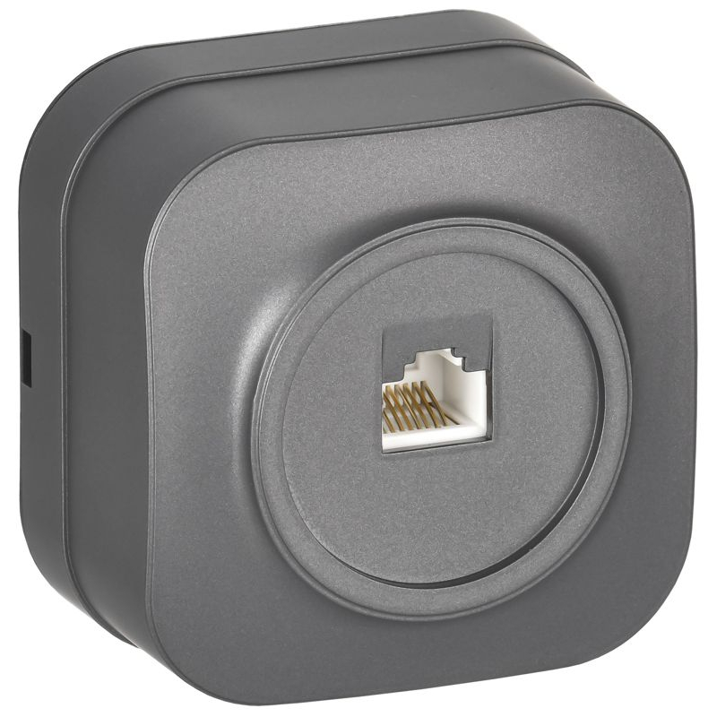 GLORY Розетка для открытой установки компьютерная RJ45 кат.5E РК10-ХСм сталь матовый IEK