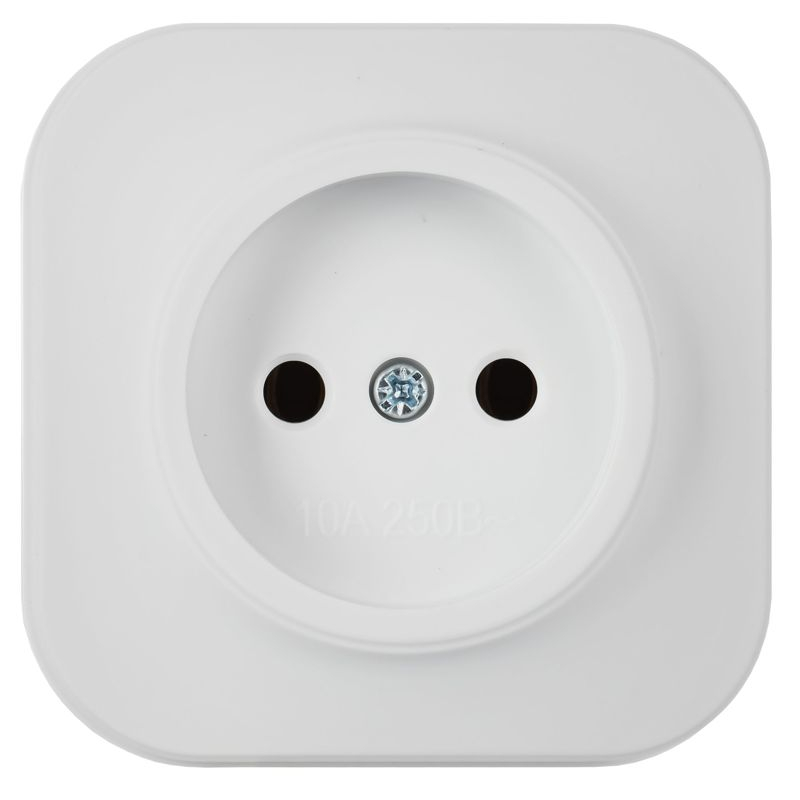 GLORY Розетка 1-местная для открытой установки без заземления без защитных шторок 10А РС20-2-ХБм белый матовый IEK