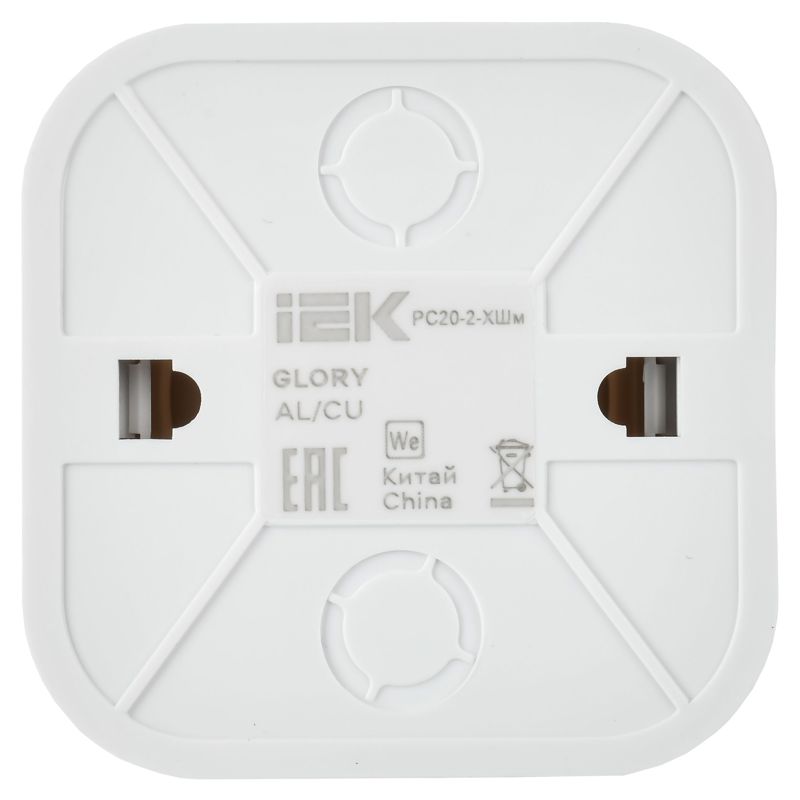 GLORY Розетка 1-местная для открытой установки без заземления без защитных шторок 10А РС20-2-ХШм шампань матовый IEK