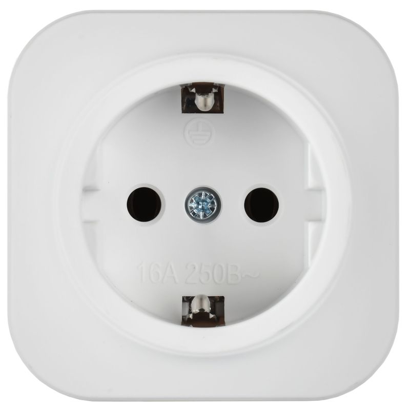 GLORY Розетка 1-местная для открытой установки с заземлением без защитных шторок 16А РС20-3-ХБм белый матовый IEK