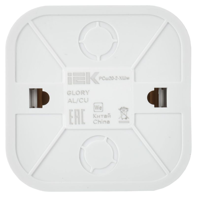 GLORY Розетка 1-местная для открытой установки без заземления с защитными шторками 10А РСш20-2-ХШм шампань матовый IEK