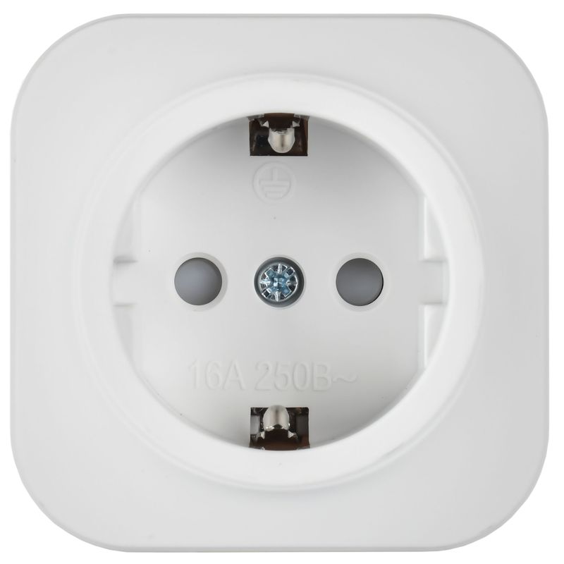 GLORY Розетка 1-местная для открытой установки с заземлением с защитными шторками 16А РСш20-3-ХБм белый матовый IEK