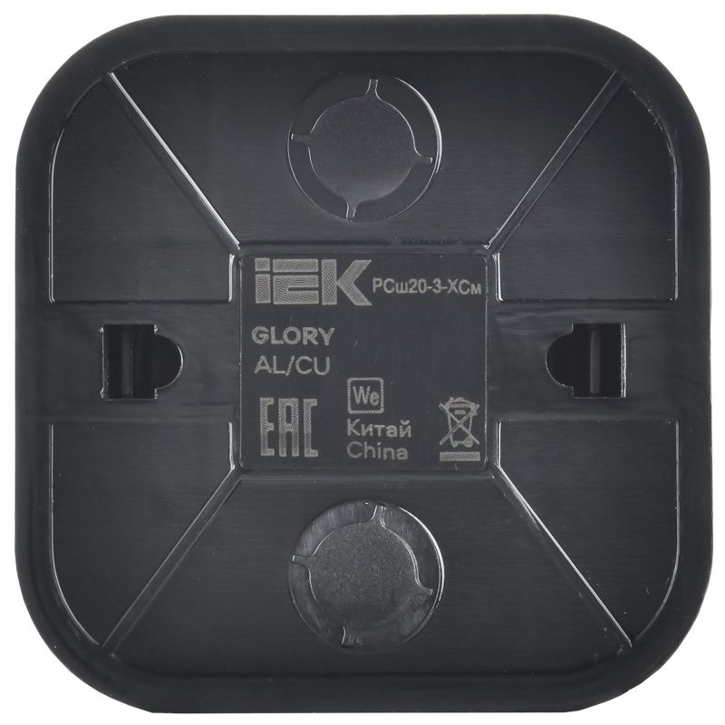 GLORY Розетка 1-местная для открытой установки с заземлением с защитными шторками 16А РСш20-3-ХСм сталь матовый IEK