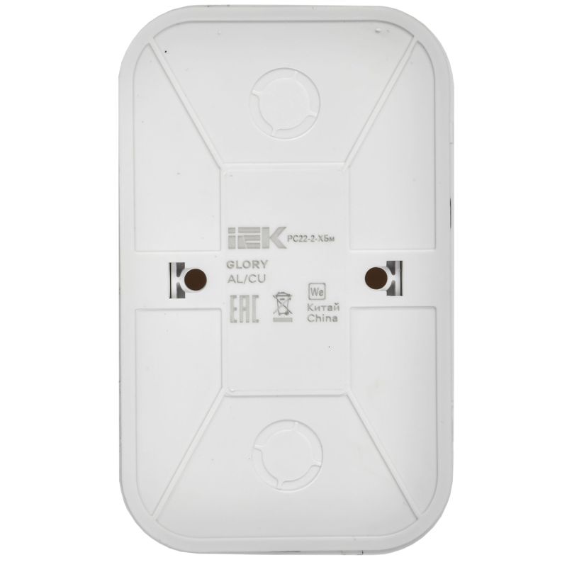 GLORY Розетка 2-местная для открытой установки без заземления без защитных шторок 10А РС22-2-ХБм белый матовый IEK