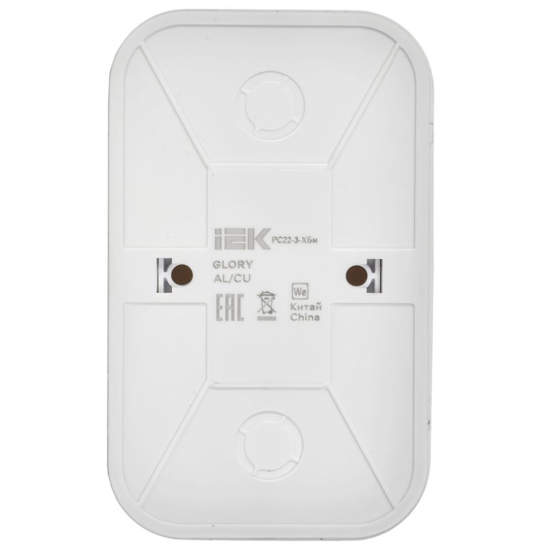 GLORY Розетка 2-местная для открытой установки с заземлением без защитных шторок 16А РС22-3-ХБм белый матовый IEK