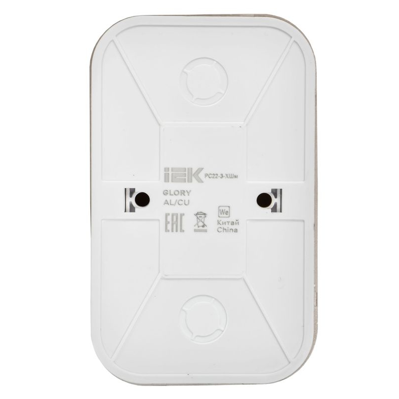 GLORY Розетка 2-местная для открытой установки с заземлением без защитных шторок 16А РС22-3-ХШм шампань матовый IEK