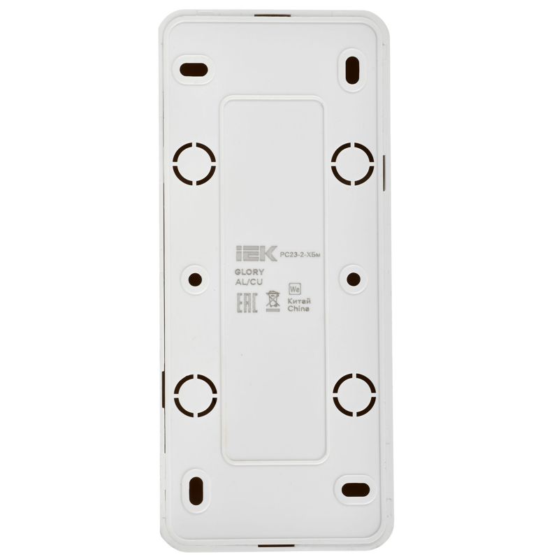 GLORY Розетка 3-местная для открытой установки без заземления без защитных шторок 10А РС23-2-ХБм белый матовый IEK