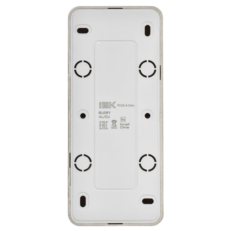 GLORY Розетка 3-местная для открытой установки с заземлением без защитных шторок 16А РС23-3-ХШм шампань матовый IEK