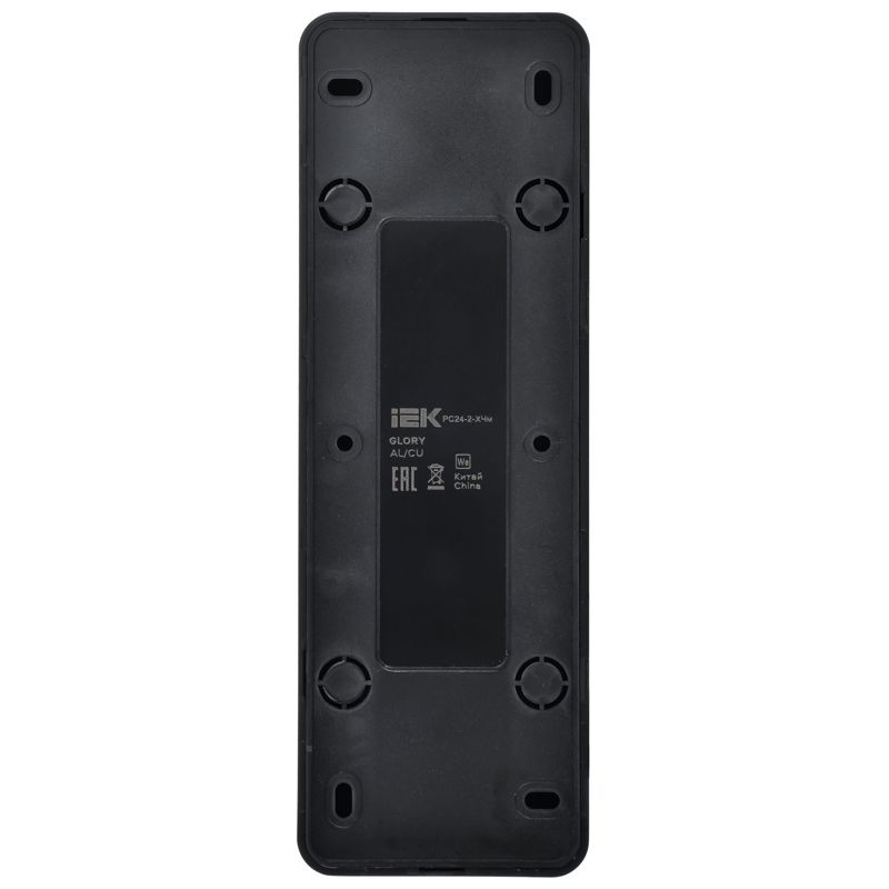 GLORY Розетка 4-местная для открытой установки без заземления без защитных шторок 10А РС24-2-ХЧм черный матовый IEK