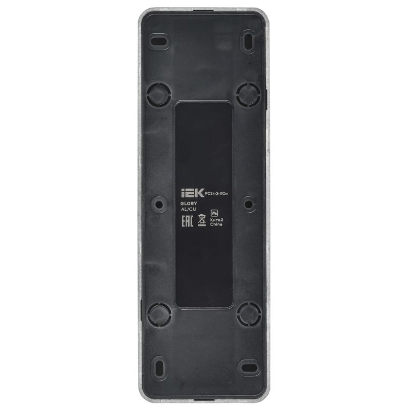 GLORY Розетка 4-местная для открытой установки без заземления без защитных шторок 10А РС24-2-ХСм сталь матовый IEK