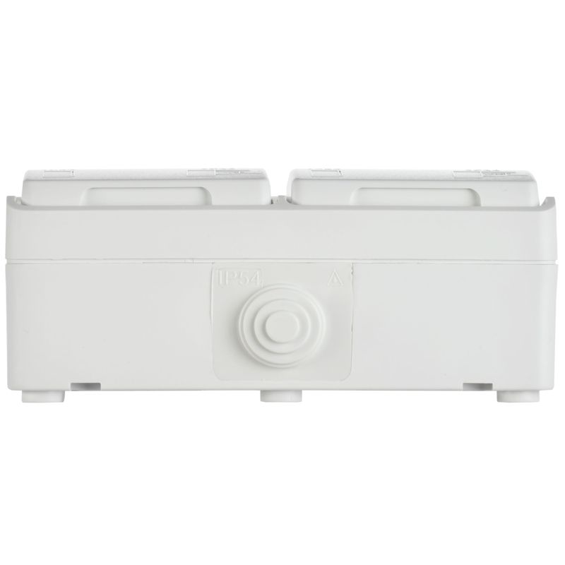 FORS Розетка 2-местная с заземлением для открытой установки 16А IP54 РСб22-3-ФБ белый IEK