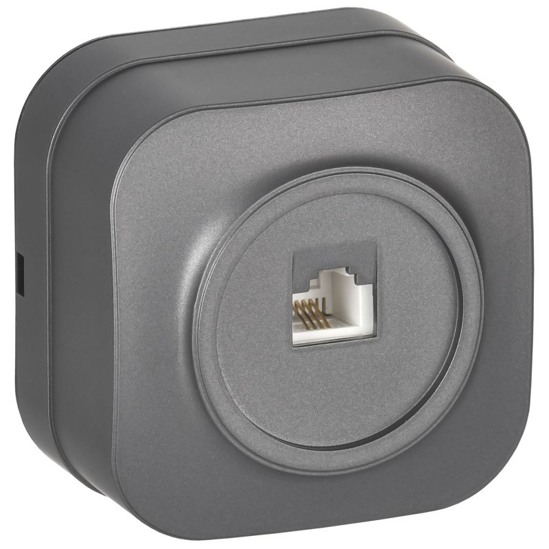 GLORY Розетка для открытой установки телефонная RJ11 РТ20-ХСм сталь матовый IEK