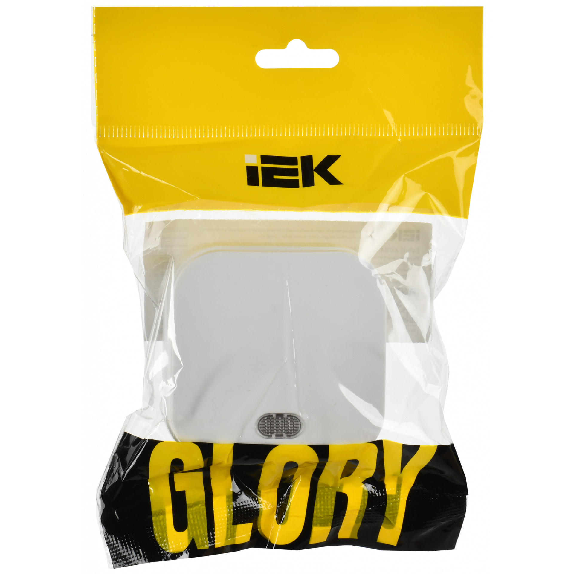 GLORY Выключатель 1-клавишный для открытой установки с индикацией 10А ВС20-1-1-ХБм белый матовый IEK