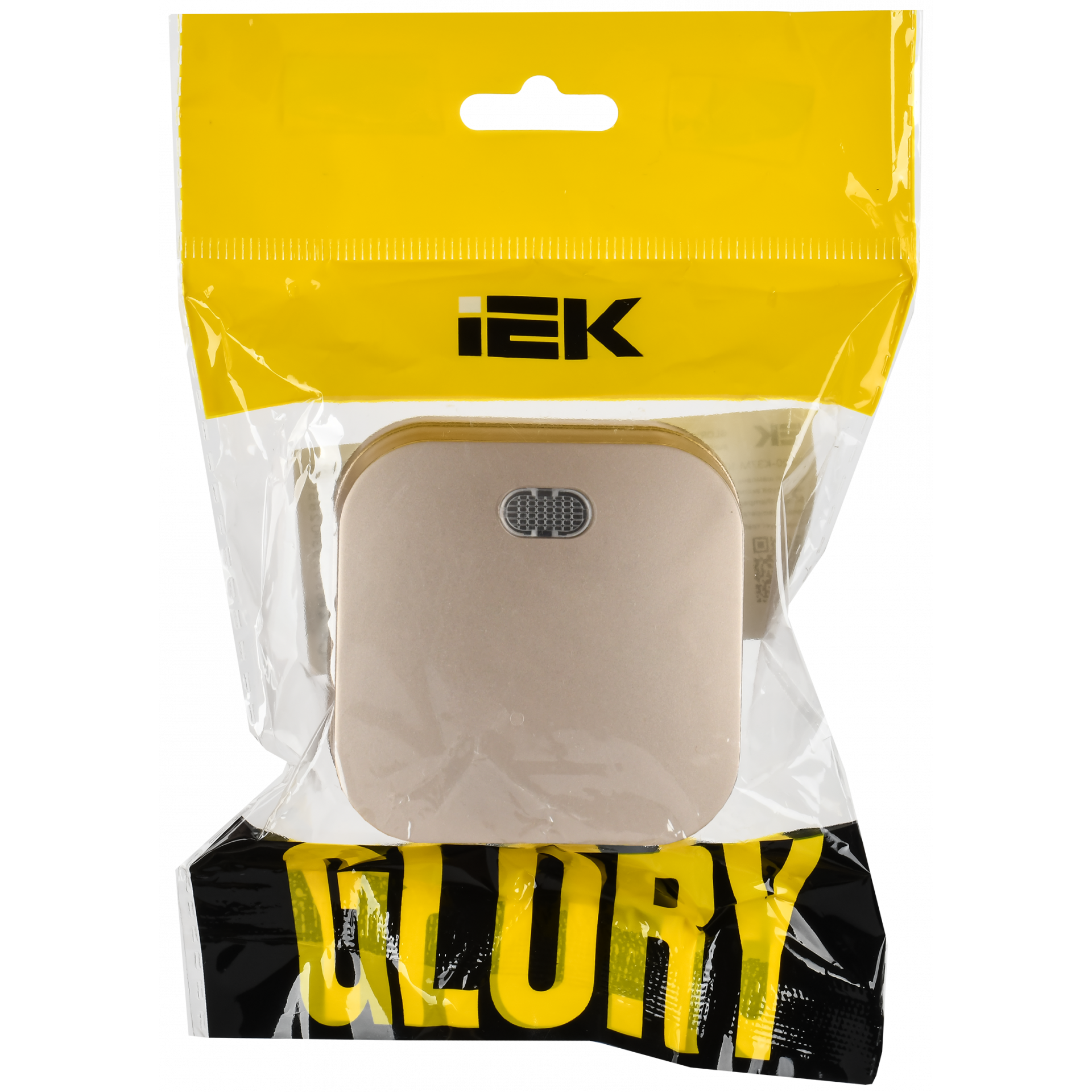 GLORY Выключатель 1-клавишный для открытой установки с индикацией 10А ВС20-1-1-ХШм шампань матовый IEK