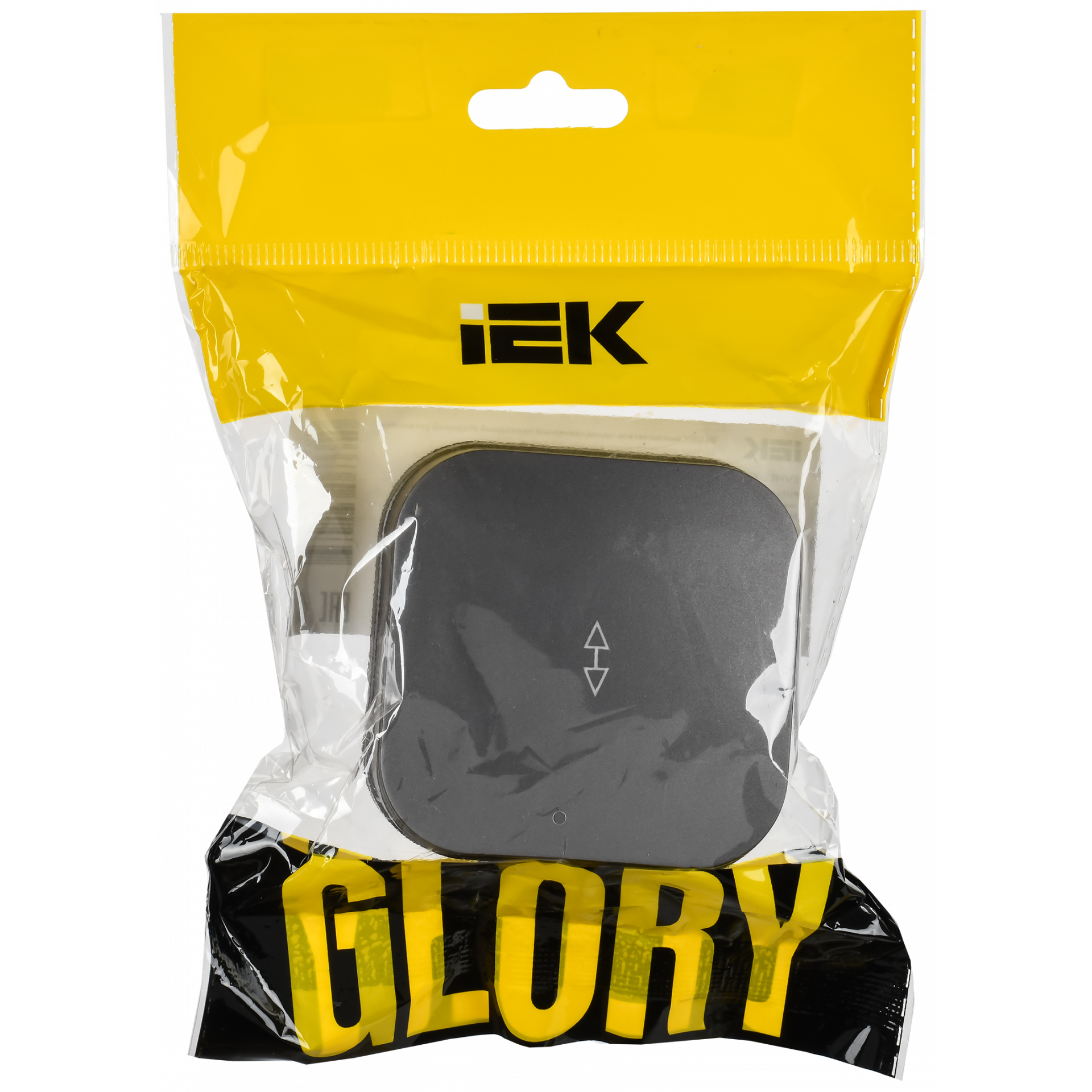 GLORY Выключатель 1-клавишный для открытой установки проходной 10А ВСп10-1-0-ХСм сталь матовый IEK