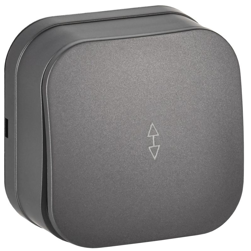 GLORY Выключатель 1-клавишный для открытой установки проходной 10А ВСп10-1-0-ХСм сталь матовый IEK