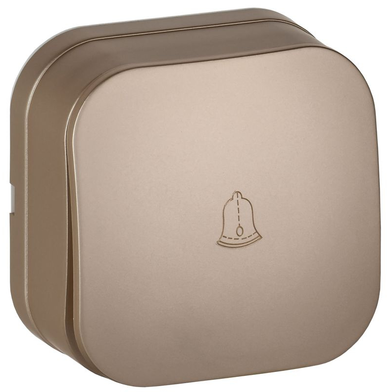 GLORY Выключатель 1-клавишный для открытой установки самовозвратный 10А ВСс20-1-0-ХШм шампань матовый IEK