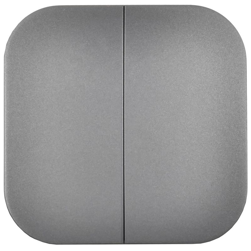 GLORY Выключатель 2-клавишный для открытой установки 10А ВС20-2-0-ХСм сталь матовый IEK