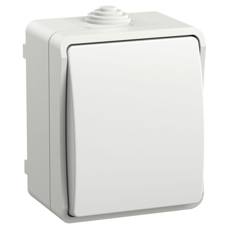 FORS Выключатель 1-клавишный проходной для открытой установки 10А IP54 ВС20-1-0-ФБ белый IEK