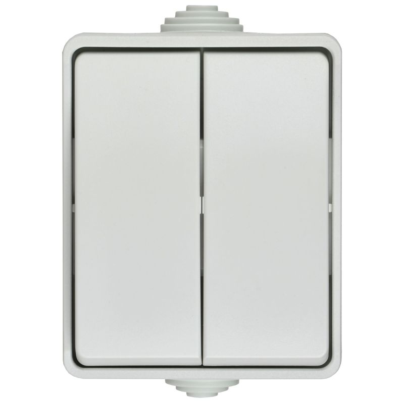 FORS Выключатель 2-клавишный для открытой установки 10А IP54 ВС20-2-0-ФБ белый IEK