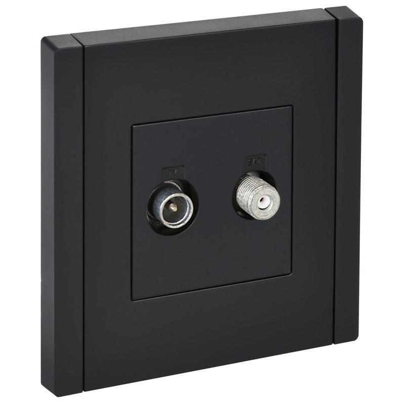 FORTE&PIANO Розетка двойная TV+SAT FP138 черный IEK