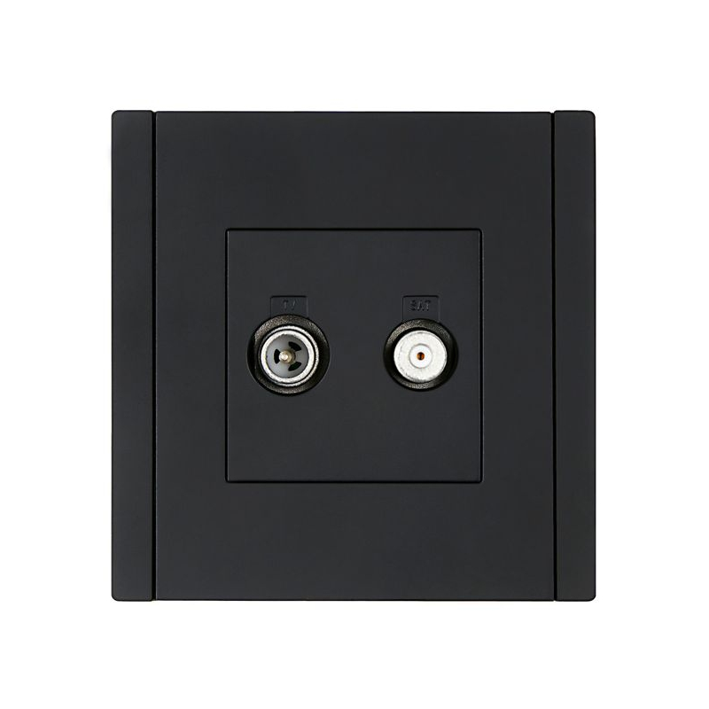 FORTE&PIANO Розетка двойная TV+SAT FP138 черный IEK