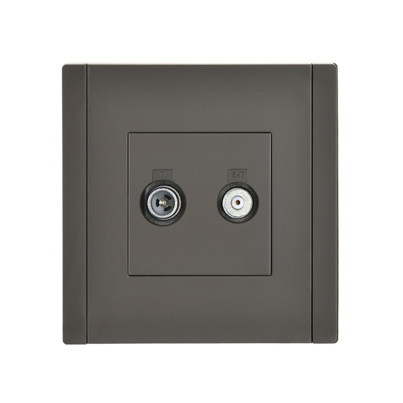 FORTE&PIANO Розетка двойная TV+SAT FP338 серый IEK