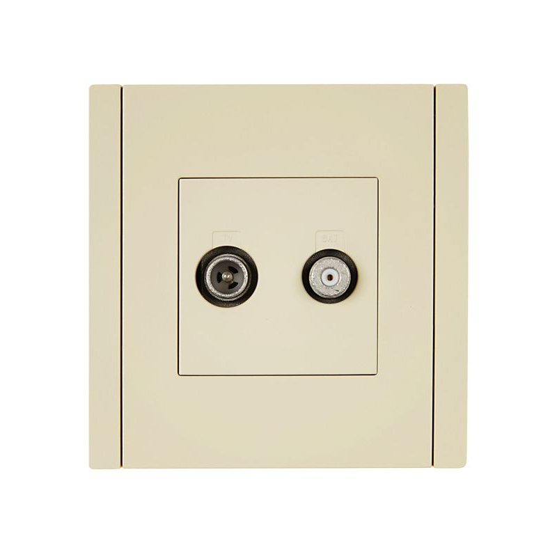 FORTE&PIANO Розетка двойная TV+SAT FP438 ваниль IEK