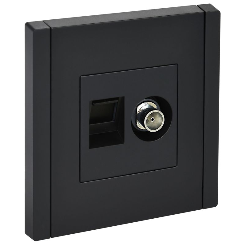 FORTE&PIANO Розетка двойная TV+RJ45 кат.5E FP136 черный IEK