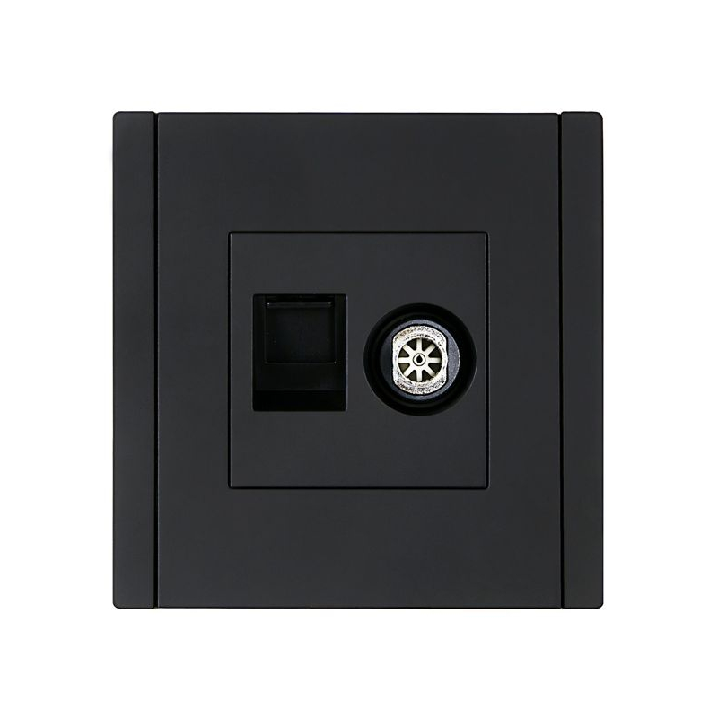 FORTE&PIANO Розетка двойная TV+RJ45 кат.5E FP136 черный IEK