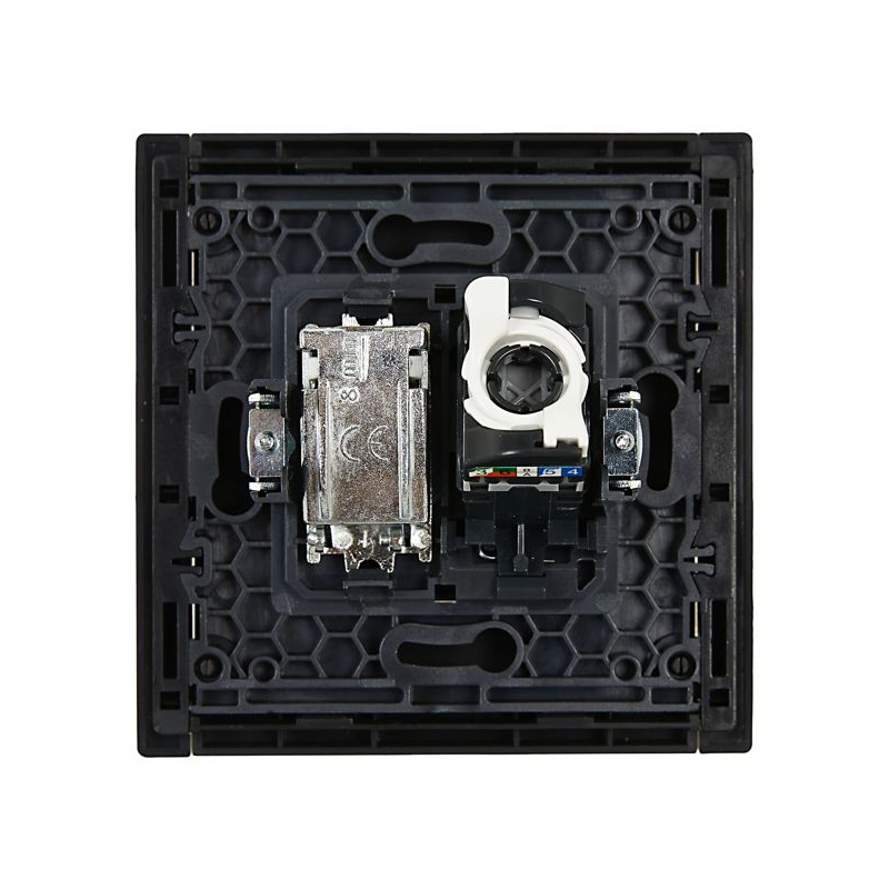 FORTE&PIANO Розетка двойная TV+RJ45 кат.5E FP136 черный IEK