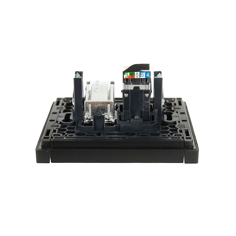 FORTE&PIANO Розетка двойная TV+RJ45 кат.5E FP136 черный IEK