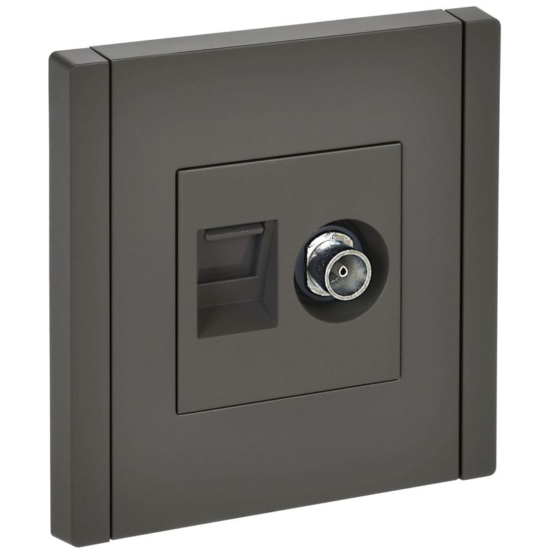 FORTE&PIANO Розетка двойная TV+RJ45 кат.5E FP336 серый IEK