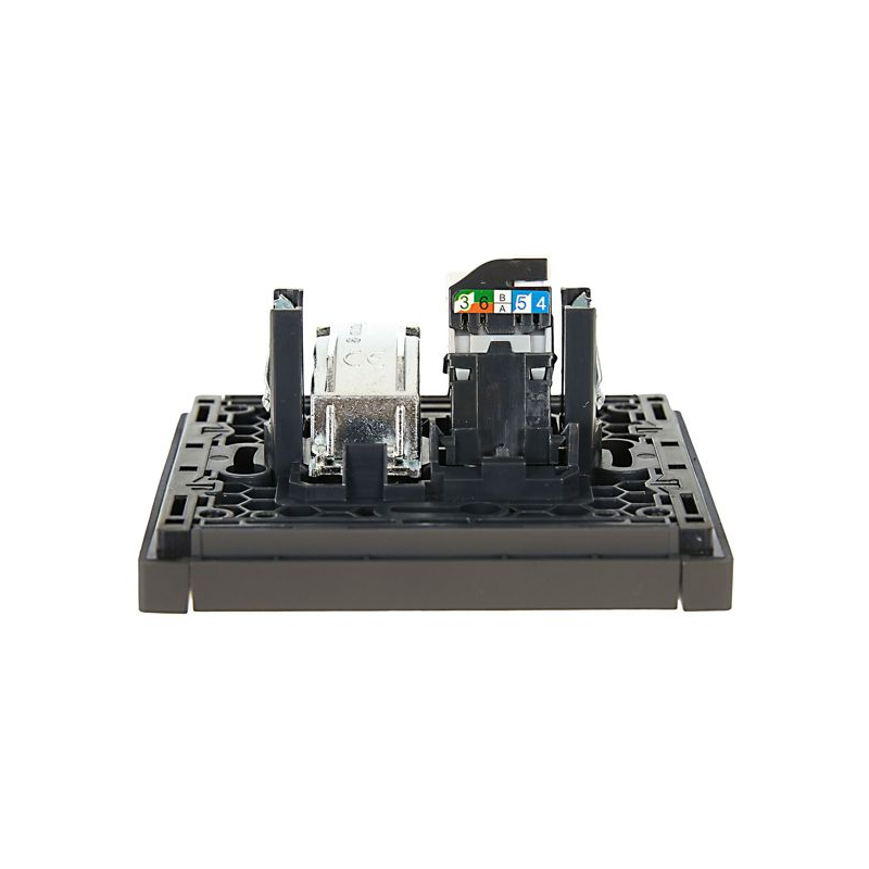 FORTE&PIANO Розетка двойная TV+RJ45 кат.5E FP336 серый IEK