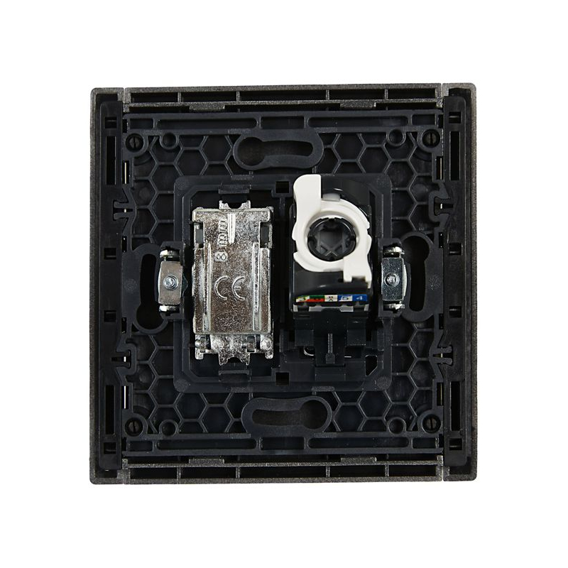 FORTE&PIANO Розетка двойная TV+RJ45 кат.5E FP536 сталь IEK