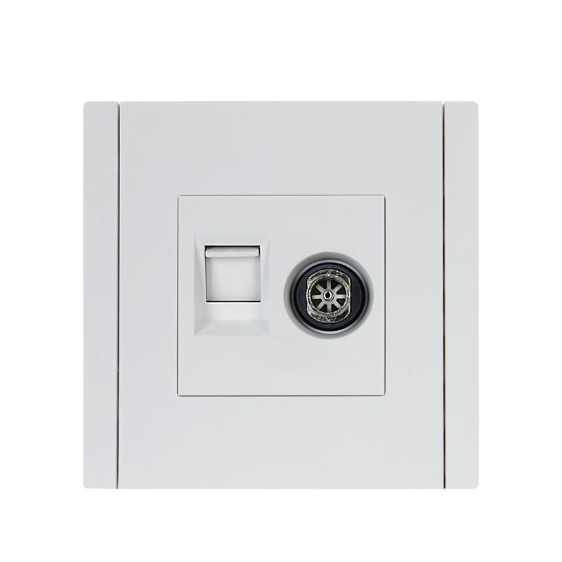 FORTE&PIANO Розетка двойная TV+RJ45 кат.6 FP237 белый IEK