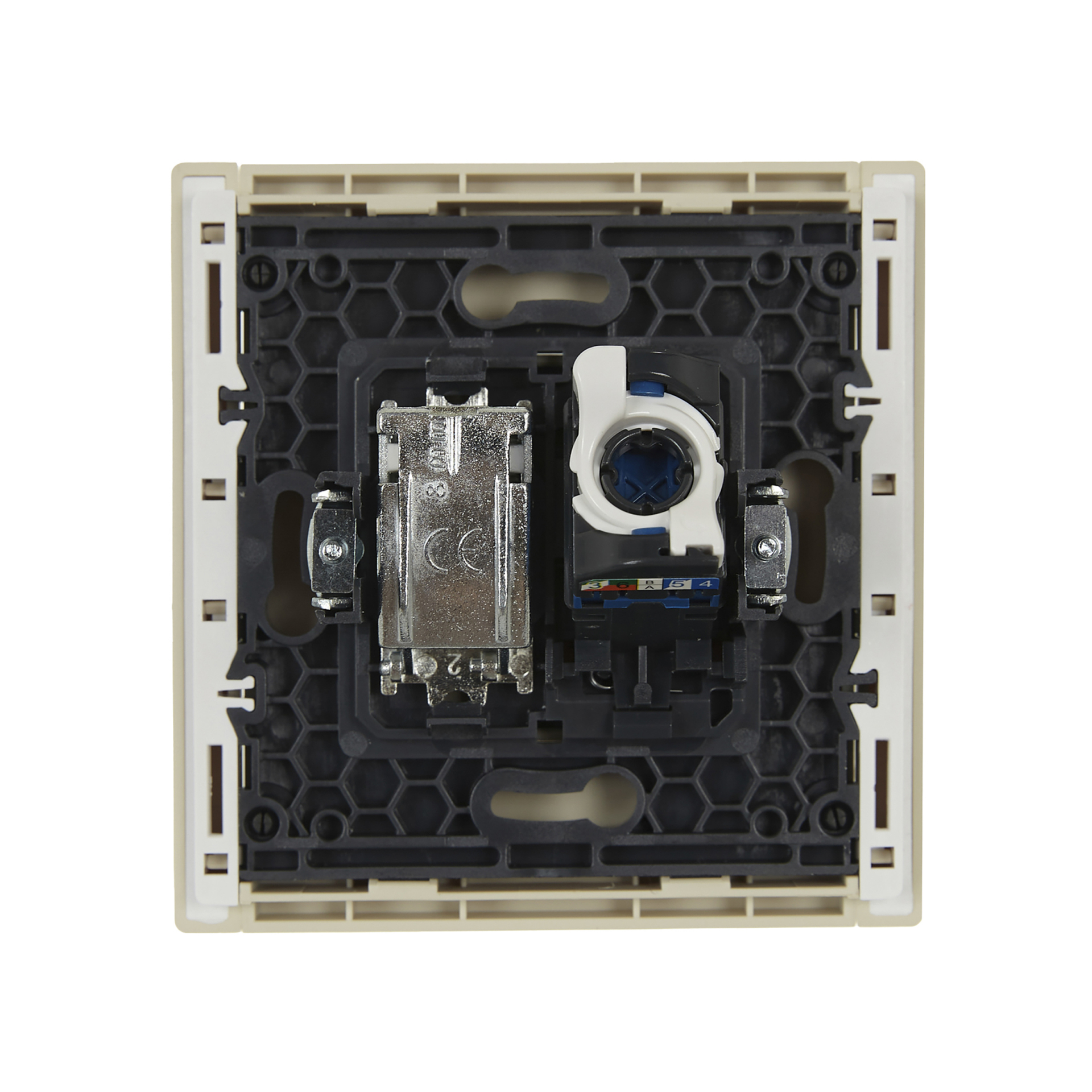 FORTE&PIANO Розетка двойная TV+RJ45 кат.6 FP437 ваниль IEK
