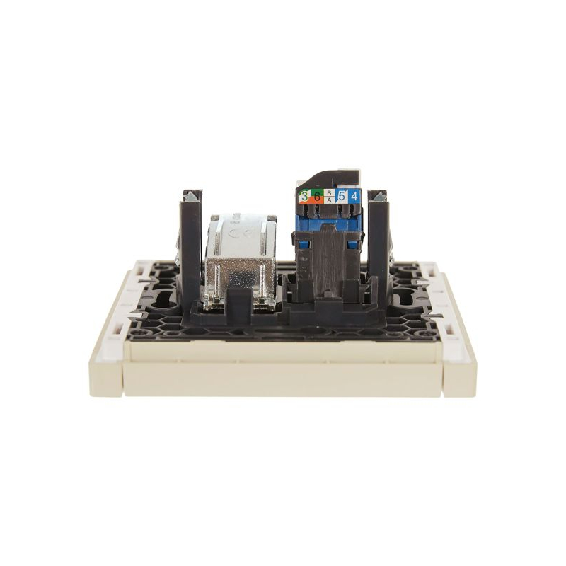 FORTE&PIANO Розетка двойная TV+RJ45 кат.6 FP437 ваниль IEK