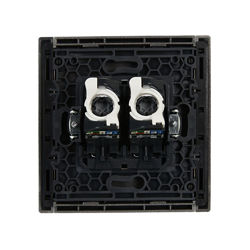 FORTE&PIANO Розетка компьютерная двойная RJ45 кат.5E FP533 сталь IEK