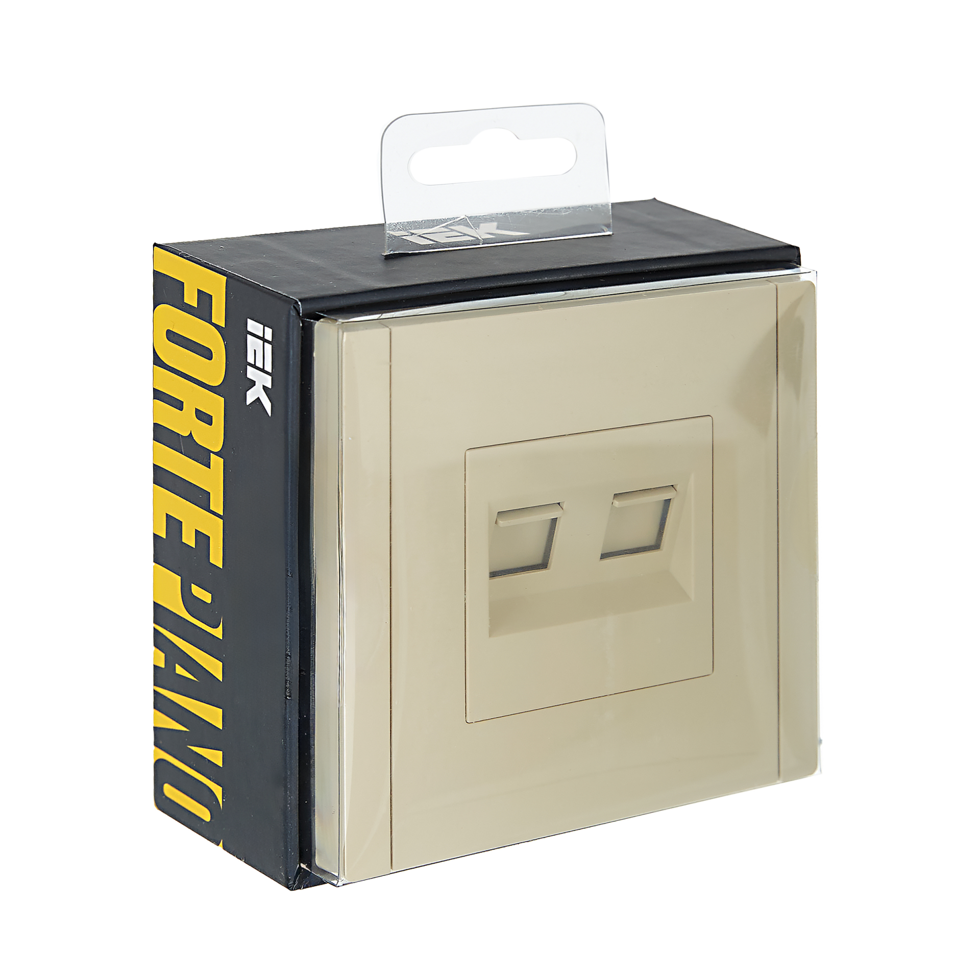 FORTE&PIANO Розетка компьютерная двойная RJ45 кат.6 FP434 ваниль IEK
