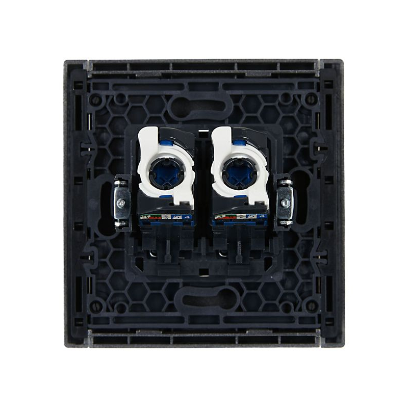 FORTE&PIANO Розетка компьютерная двойная RJ45 кат.6 FP534 сталь IEK