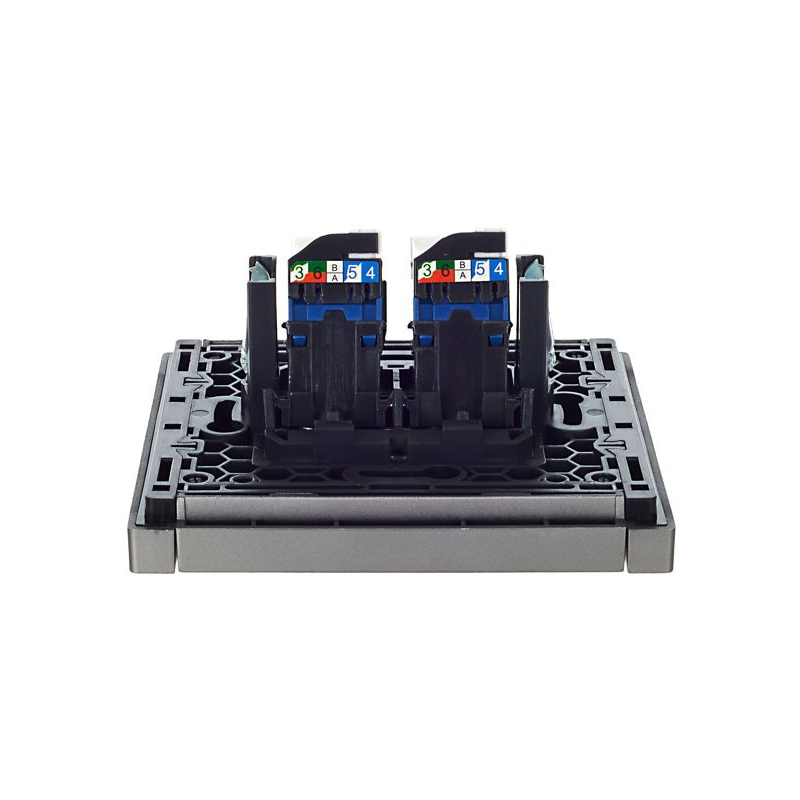 FORTE&PIANO Розетка компьютерная двойная RJ45 кат.6 FP534 сталь IEK