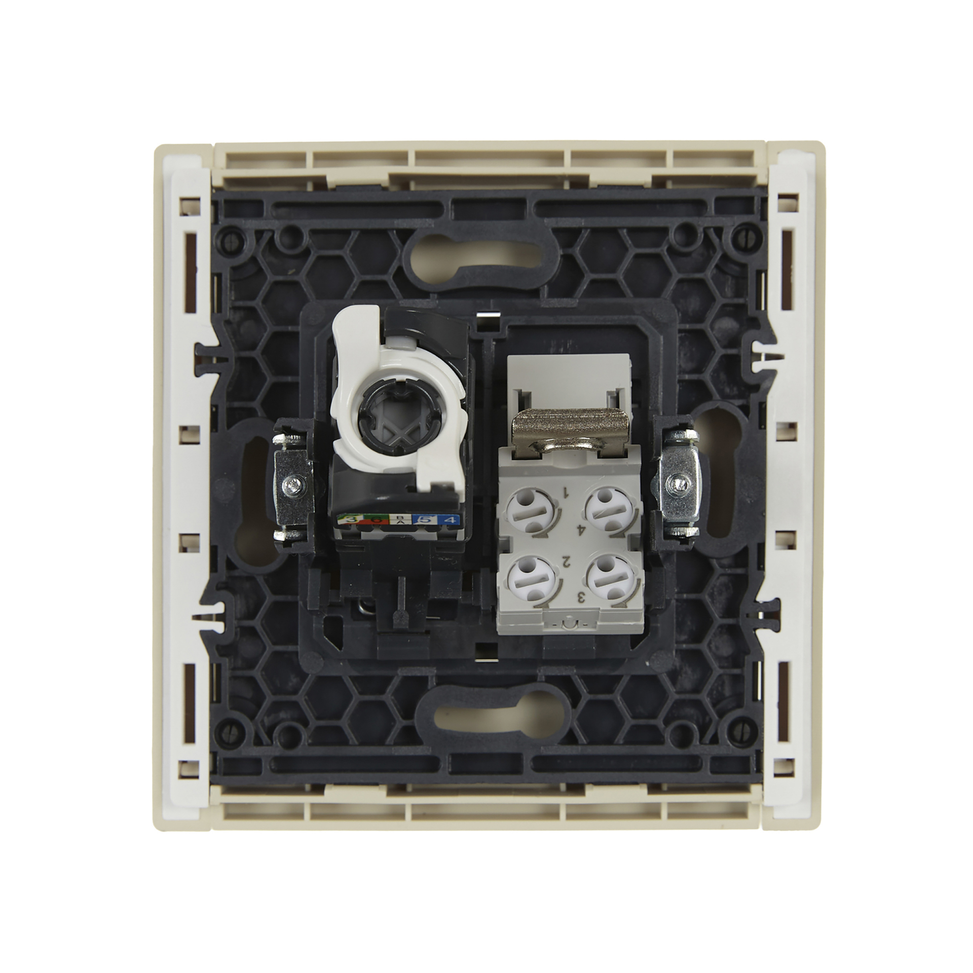 FORTE&PIANO Розетка двойная RJ11+RJ45 кат.5E FP435 ваниль IEK
