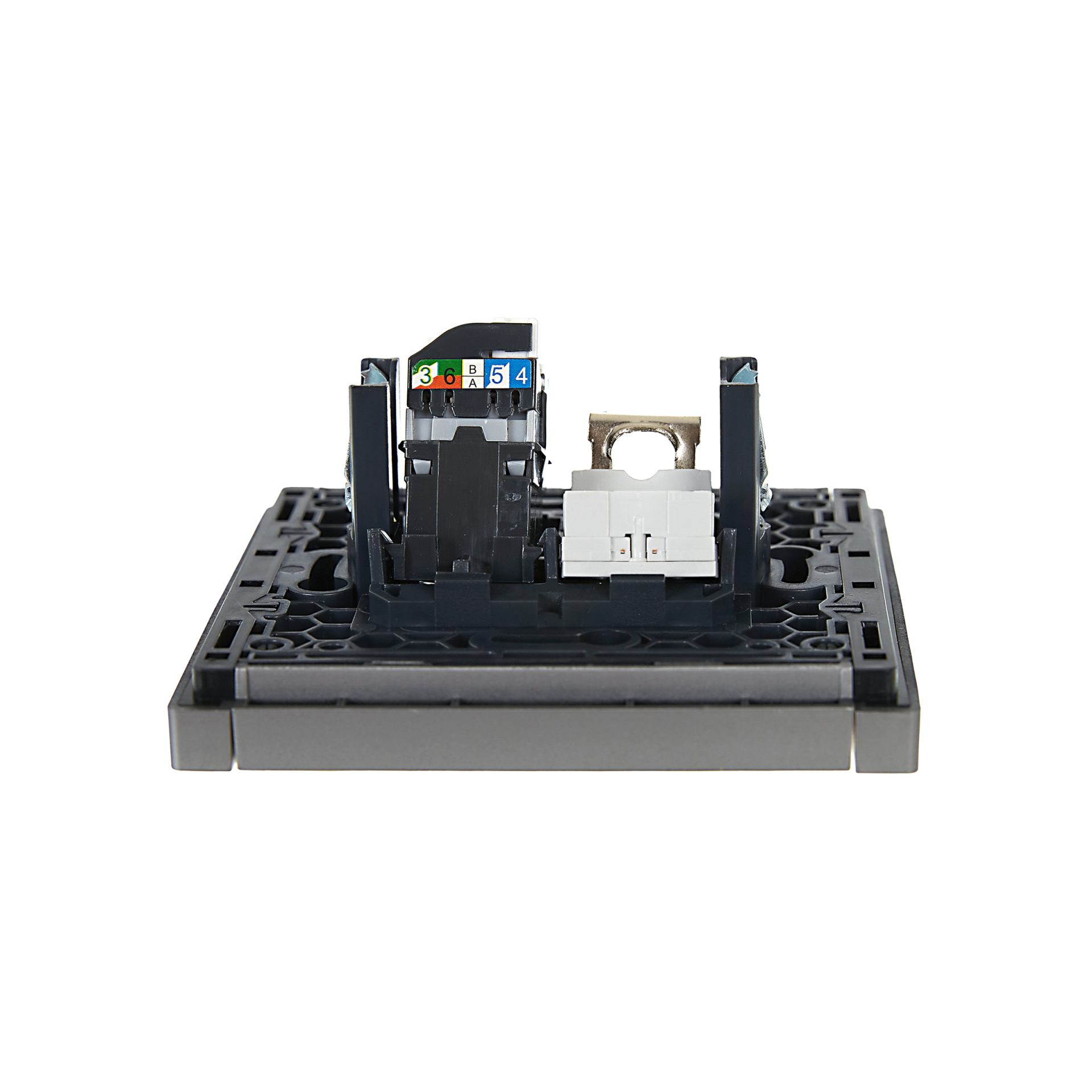 FORTE&PIANO Розетка двойная RJ11+RJ45 кат.5E FP535 сталь IEK