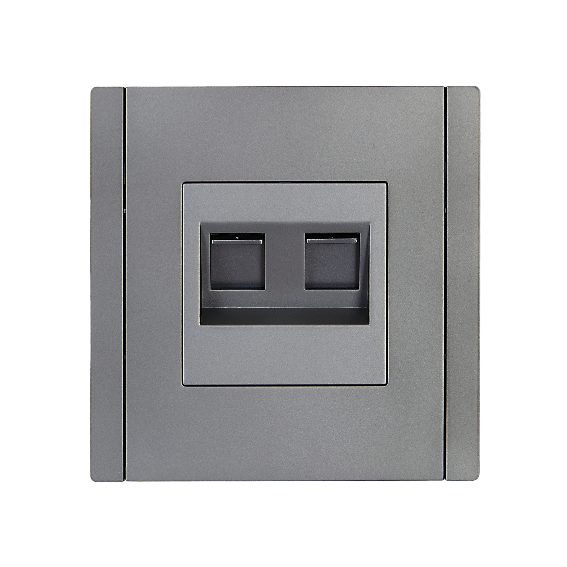 FORTE&PIANO Розетка двойная RJ11+RJ45 кат.5E FP535 сталь IEK